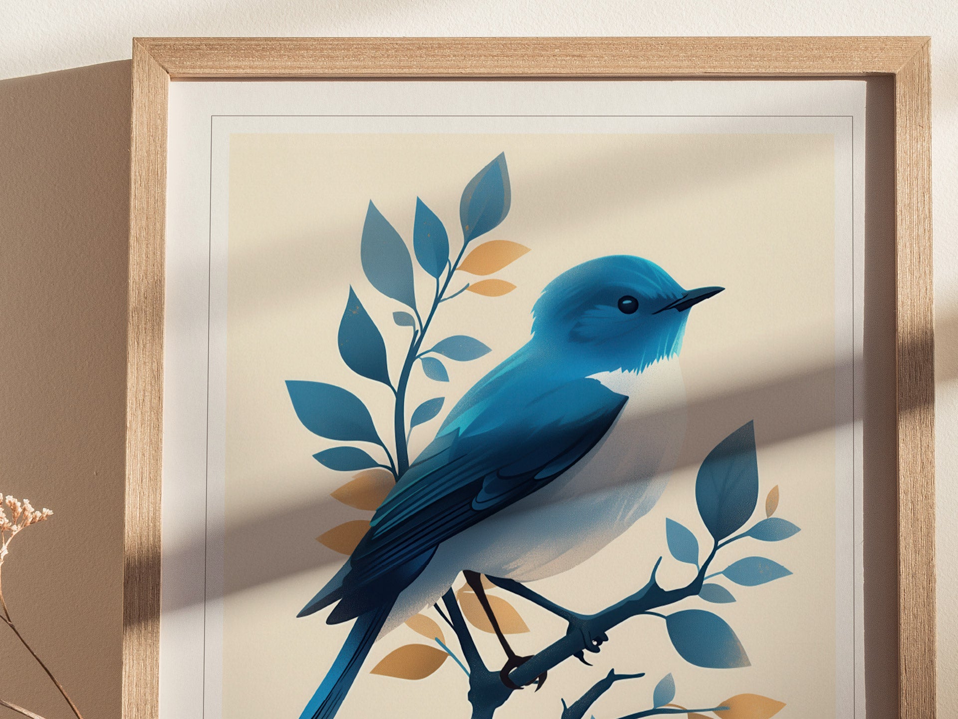 Mountain Bluebird Poster | Vintage Bird Wall Art Print
