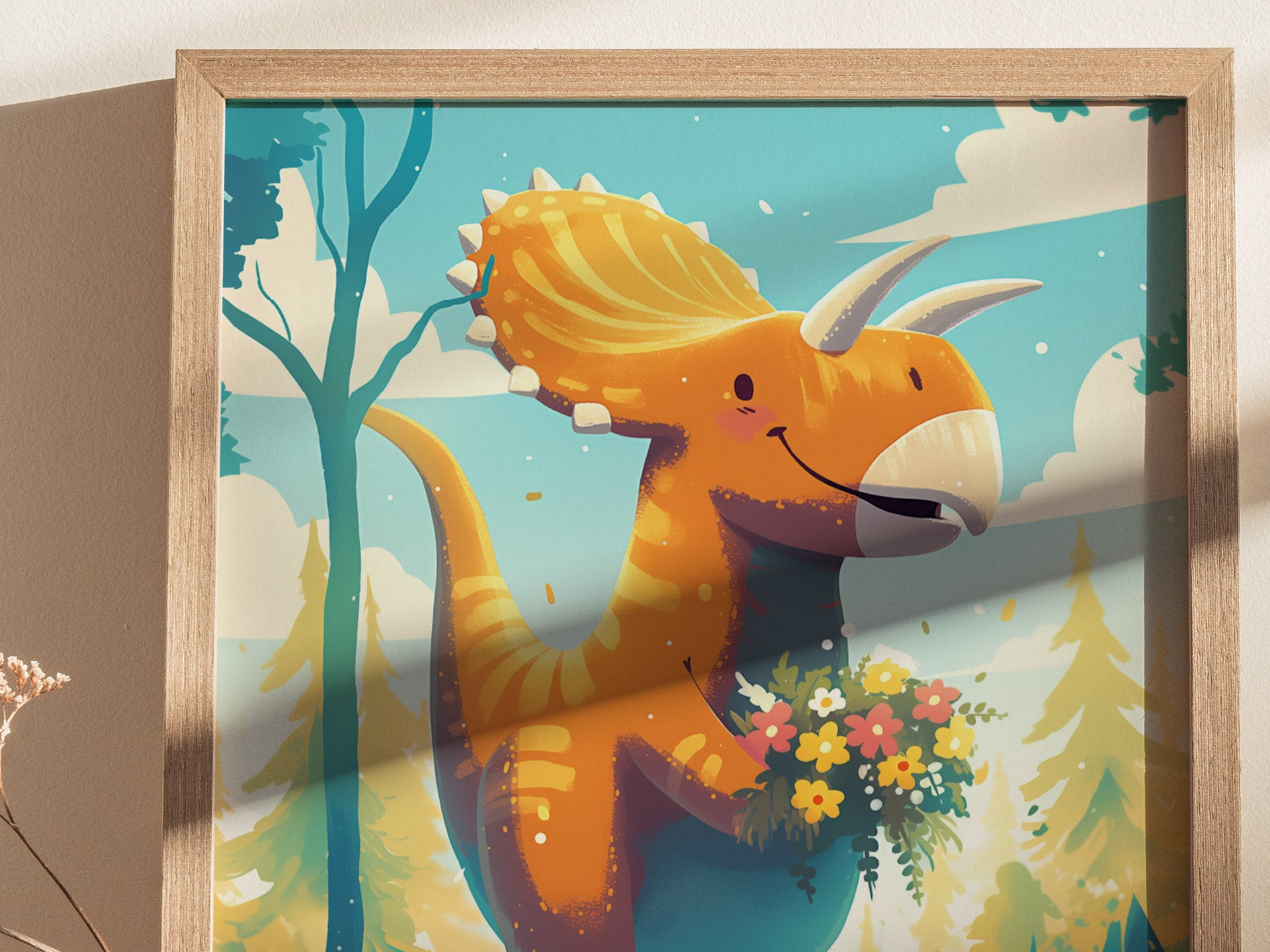 Triceratops Poster | Adventure Dinos Kids Room Art | Dinosaur Nursery