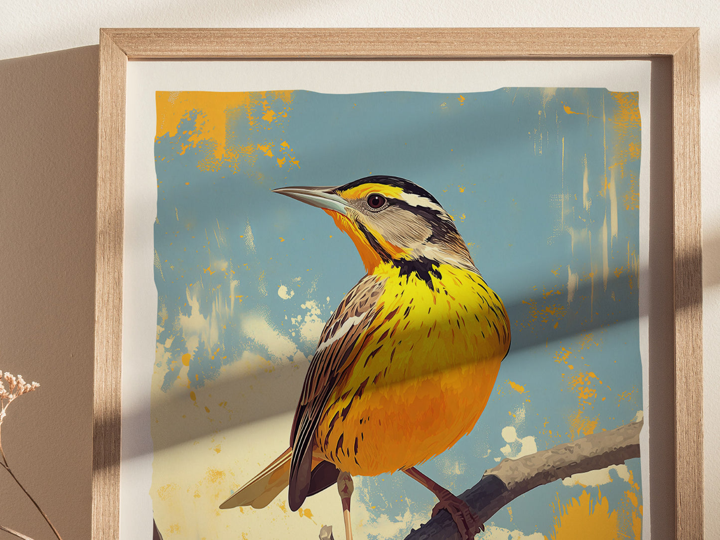 Western Meadowlark Poster | Official State Bird Prairie Songbird Art