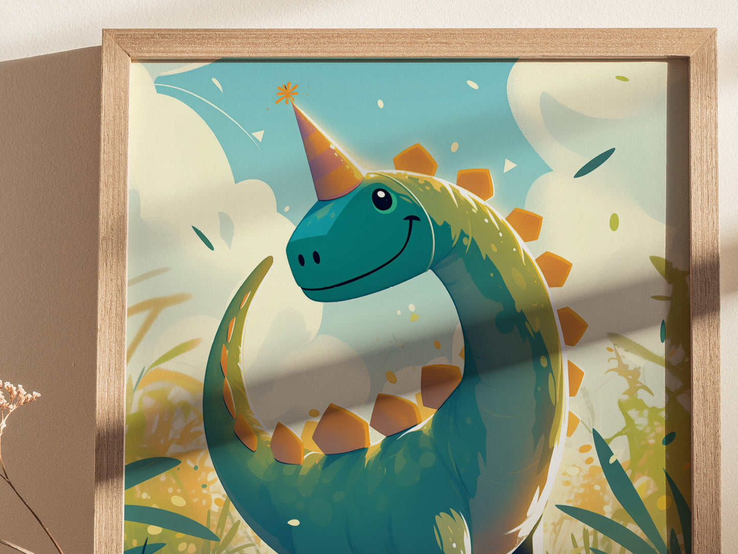 Stegosaurus Poster | Kids Dinosaur Room Art | Nursery Birthday Party Gift