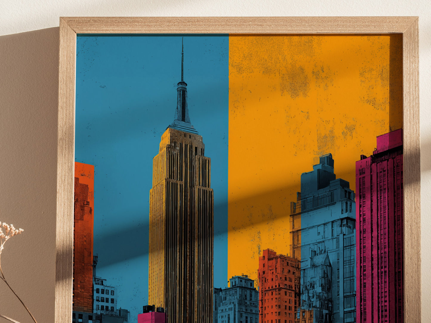 New York City Skyline Poster | Empire State Building Pop Art Print