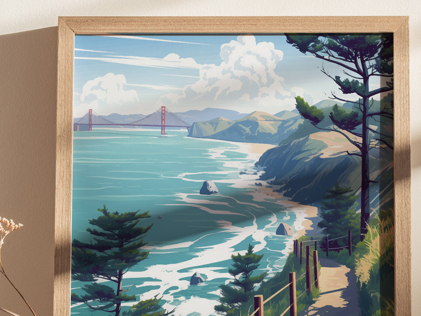 Lands End Trail Poster | San Francisco Coastal Hike Wall Art