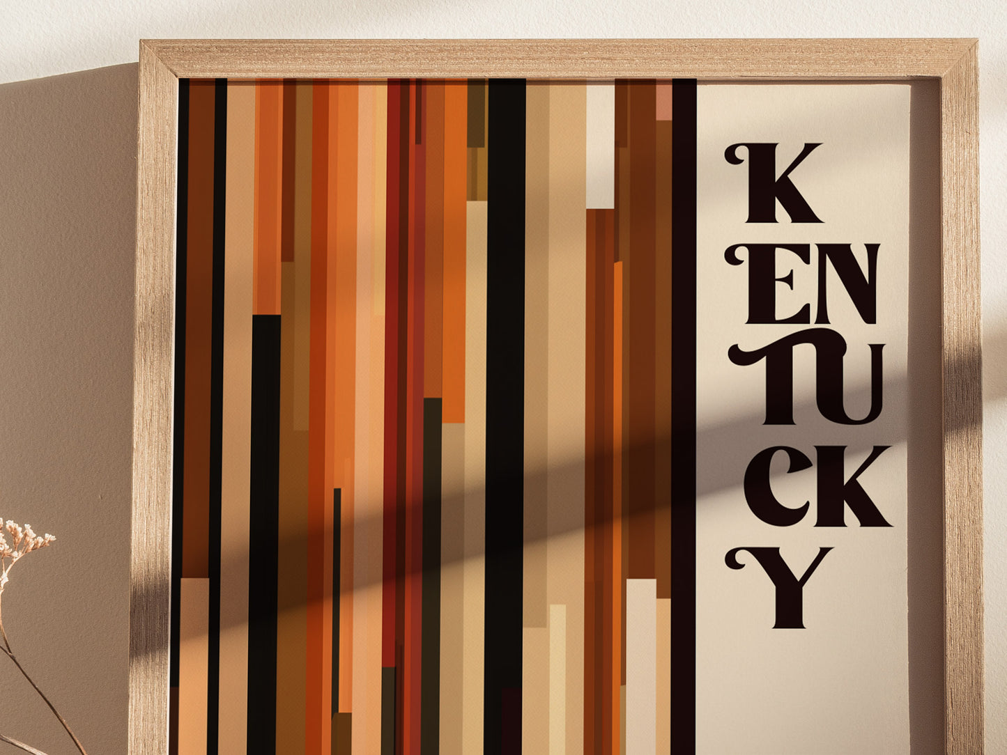 Kentucky The Bluegrass State Poster Abstract Bourbon Wall Art