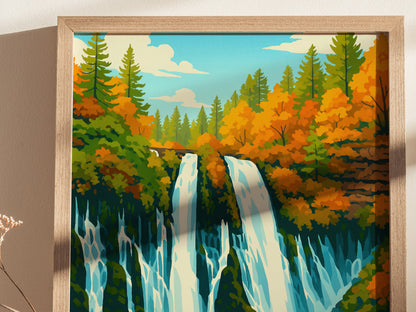 McArthur-Burney Falls Poster | California Waterfall Wall Art