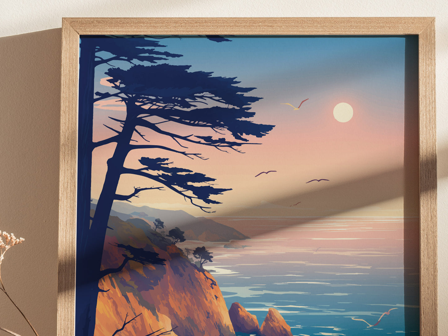 Big Sur California Poster | Pacific Coast Highway Cliffside Travel Wall Art