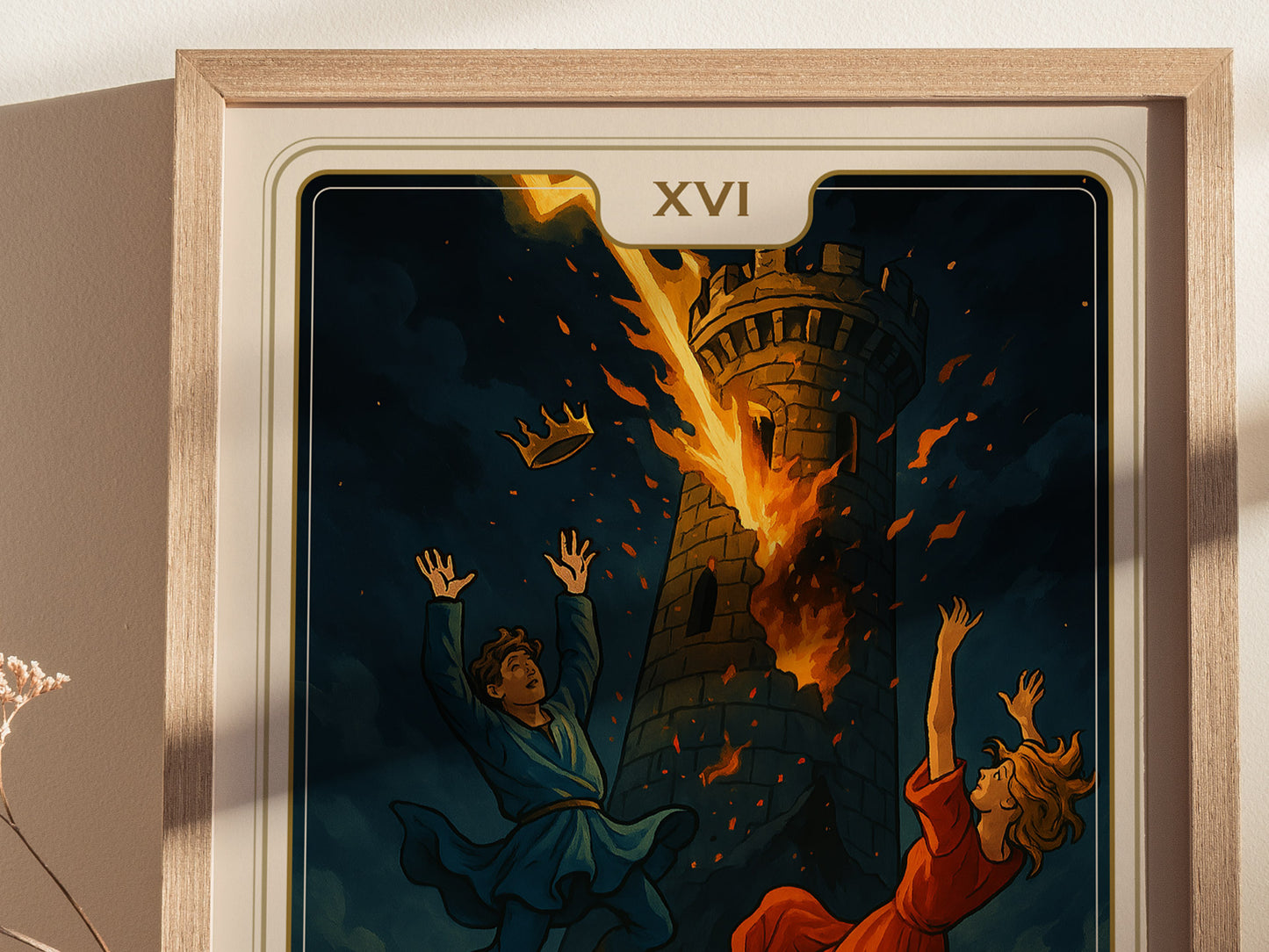 The Tower Tarot Poster | Major Arcana Art | Vintage Art Nouveau Gift