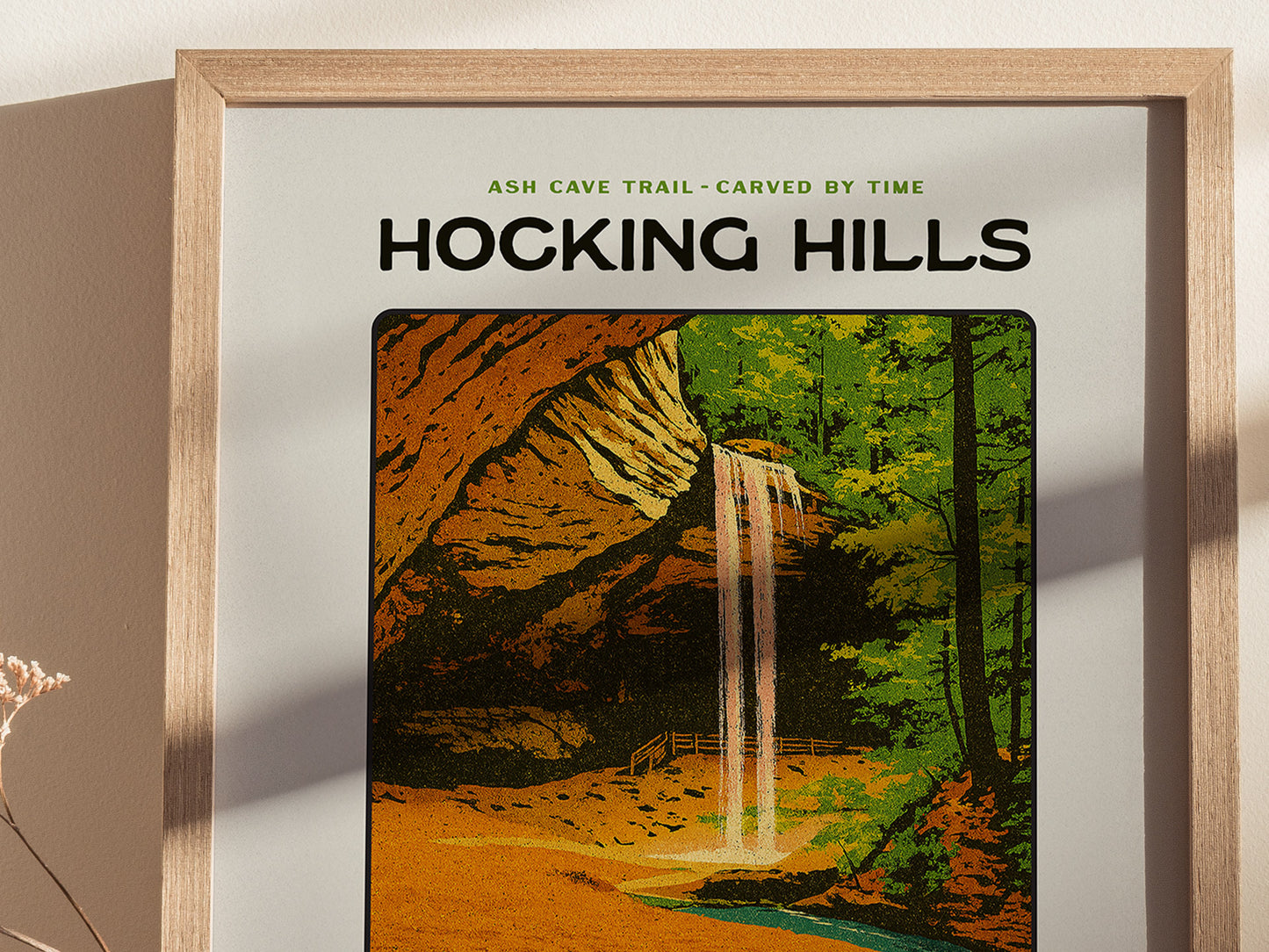 Hocking Hills Poster | Ash Cave Ohio State Park Wall Art