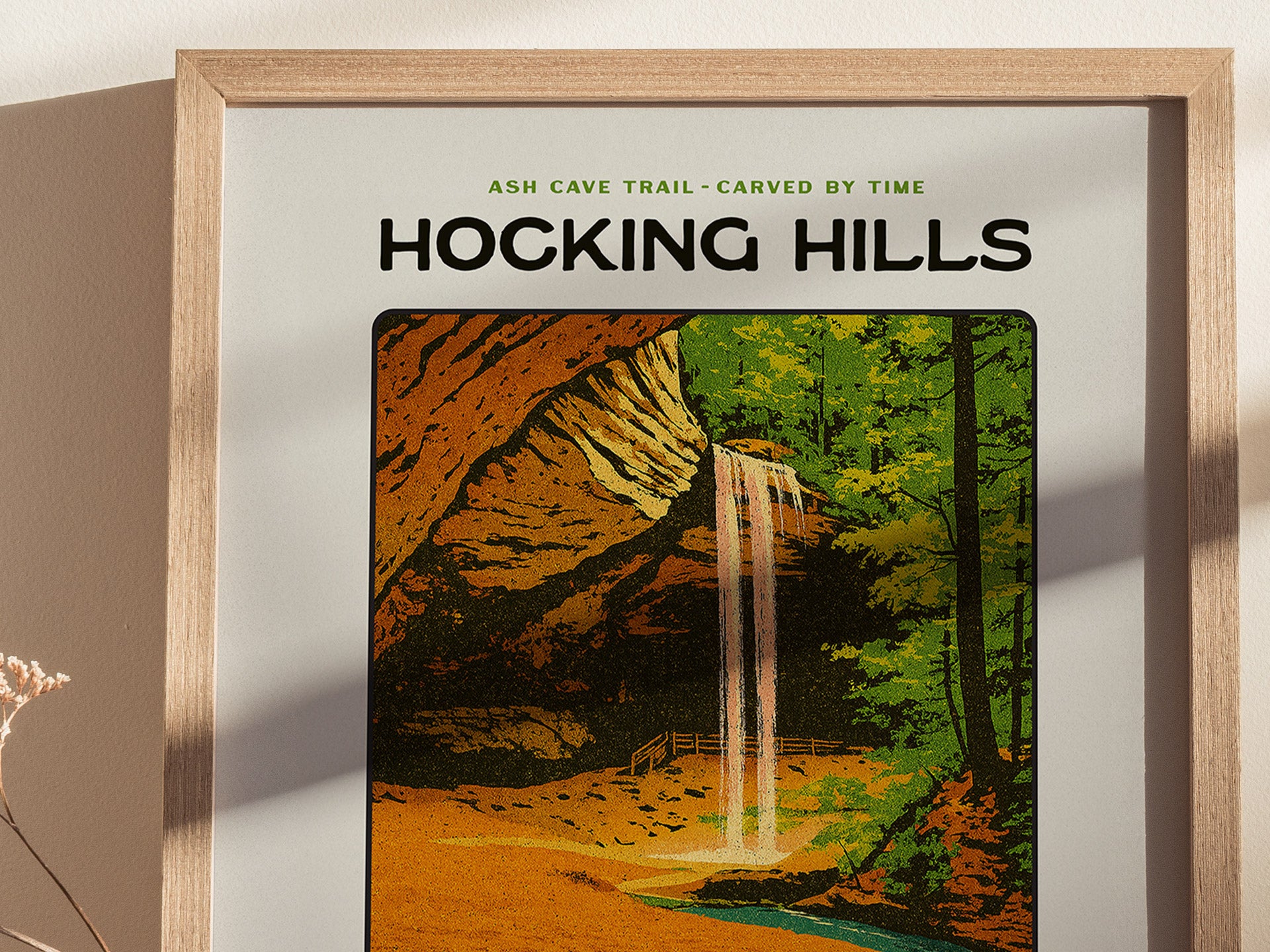 Hocking Hills Poster | Ash Cave Ohio State Park Wall Art
