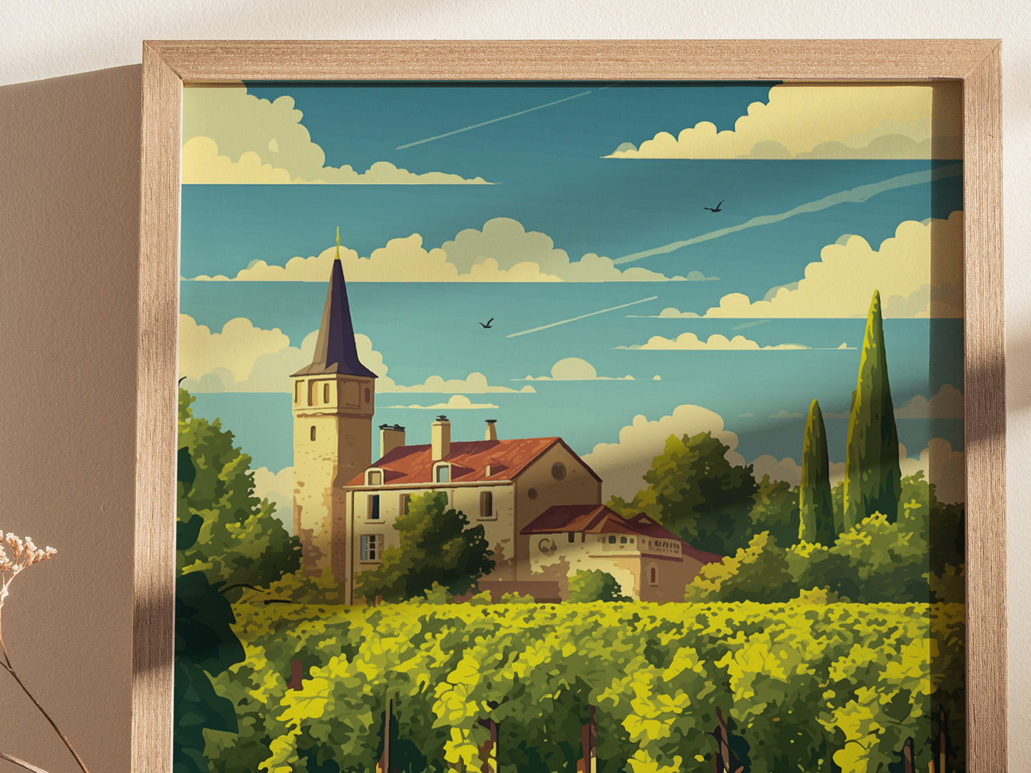Bordeaux France Winery Travel Print | Wine Country Wall Art | Framed or Unframed