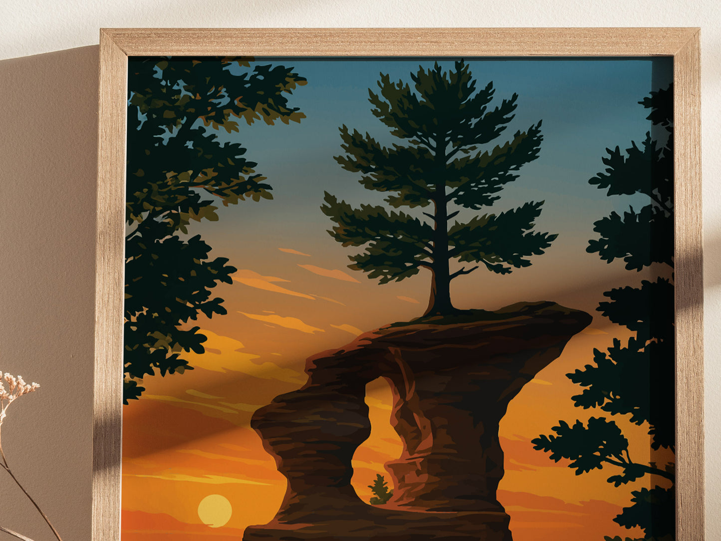 Chapel Rock Michigan Poster | Pictured Rocks Lake Superior Wall Art | Framed or Unframed