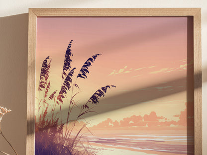 Virginia Beach Poster | Coastal Sunset Wall Art | Framed or Unframed