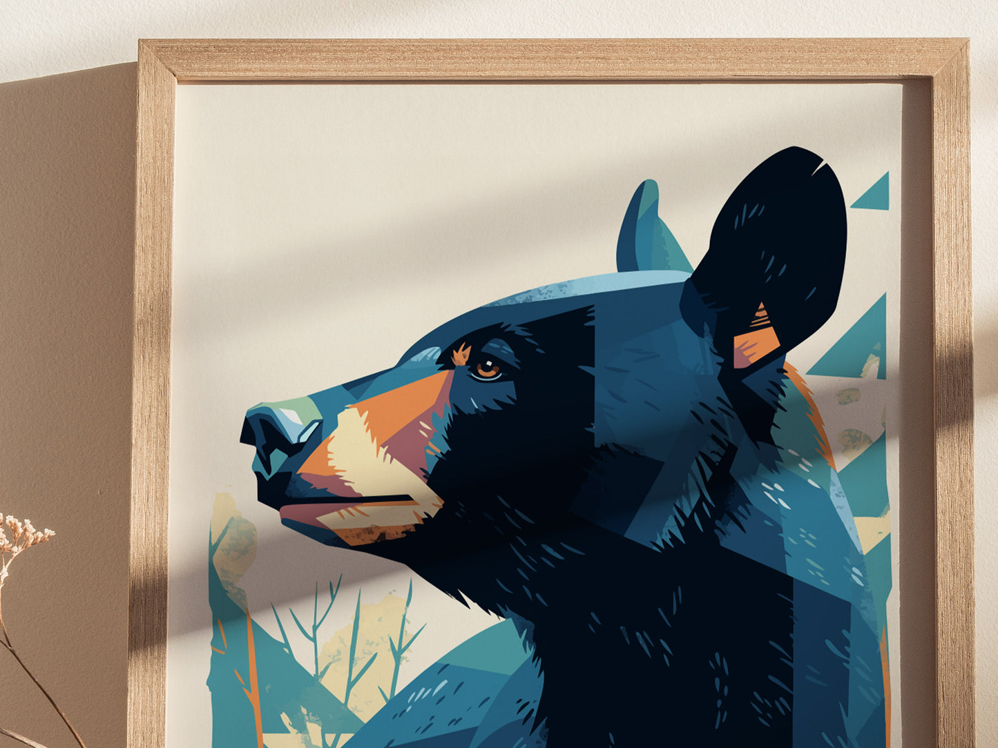 Black Bear Poster | Modern Wildlife Wall Art | Framed or Unframed
