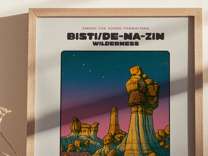 Bisti De-Na-Zin Wilderness Poster | New Mexico Badlands Desert Wall Art