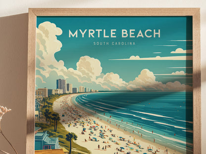 Myrtle Beach Poster | South Carolina Coastal Travel Wall Art