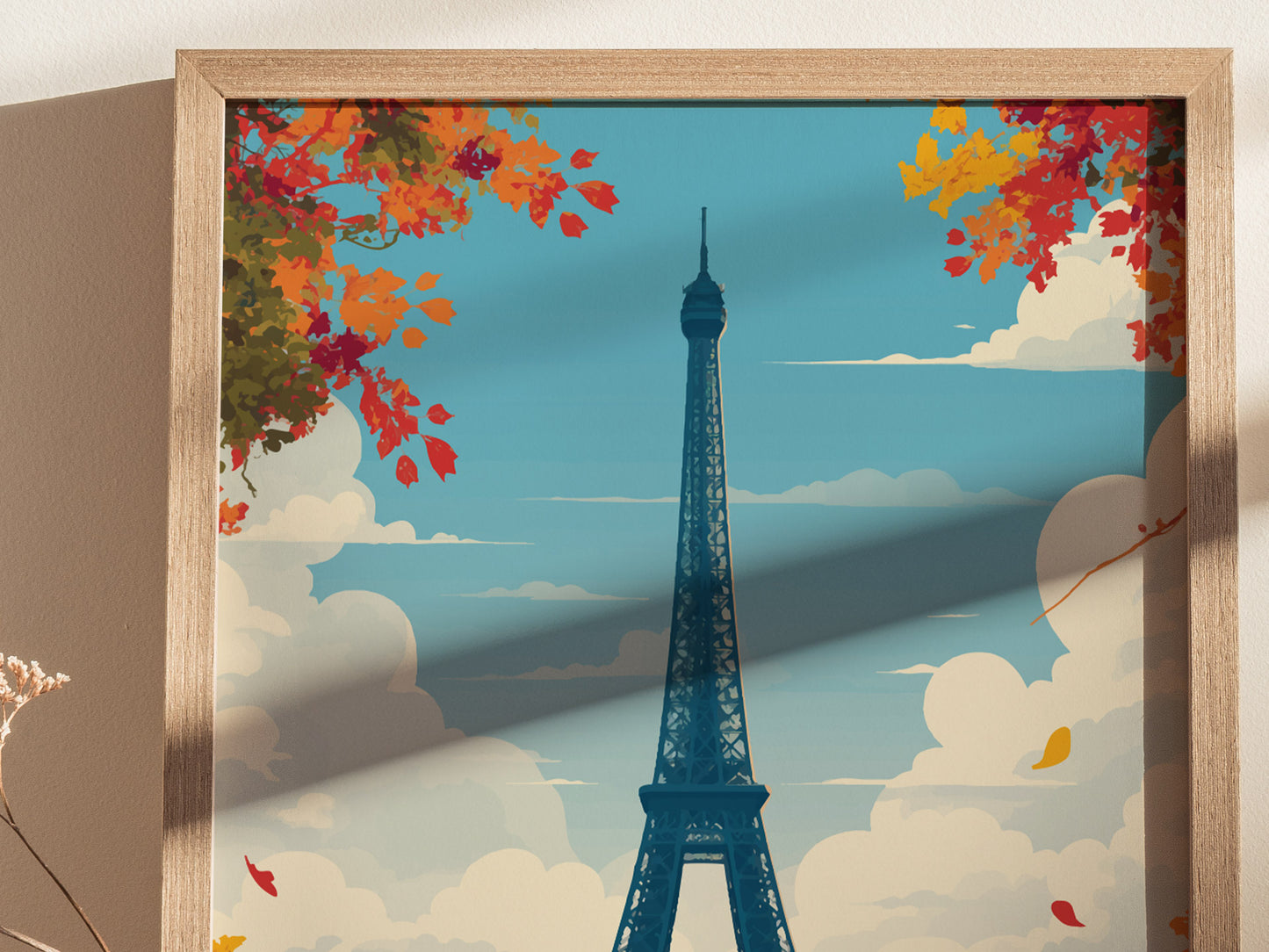 Eiffel Tower Paris Poster | France Landmark Wall Art | Framed of Unframed