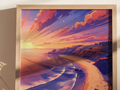 El Capitan State Beach Poster | California Coastal Wall Art | Framed or Unframed