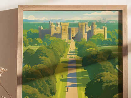 Windsor Castle Poster | England Royal Palace Great Park Wall Art Gift