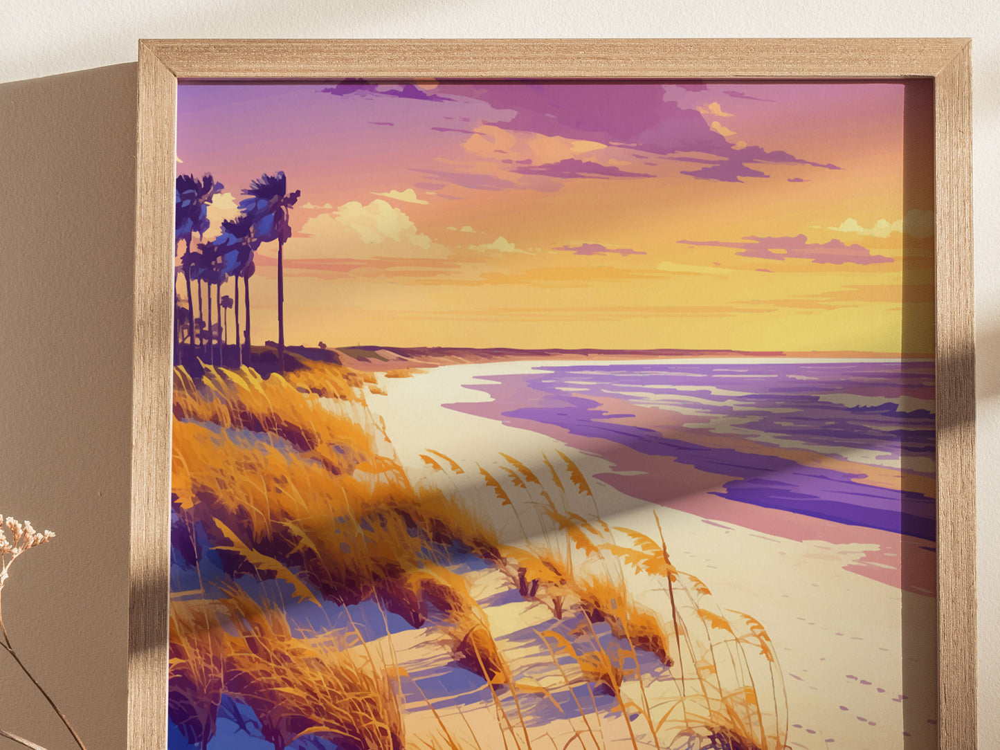 South Padre Island Poster | Texas Beach Gulf Coast Sunset Wall Art