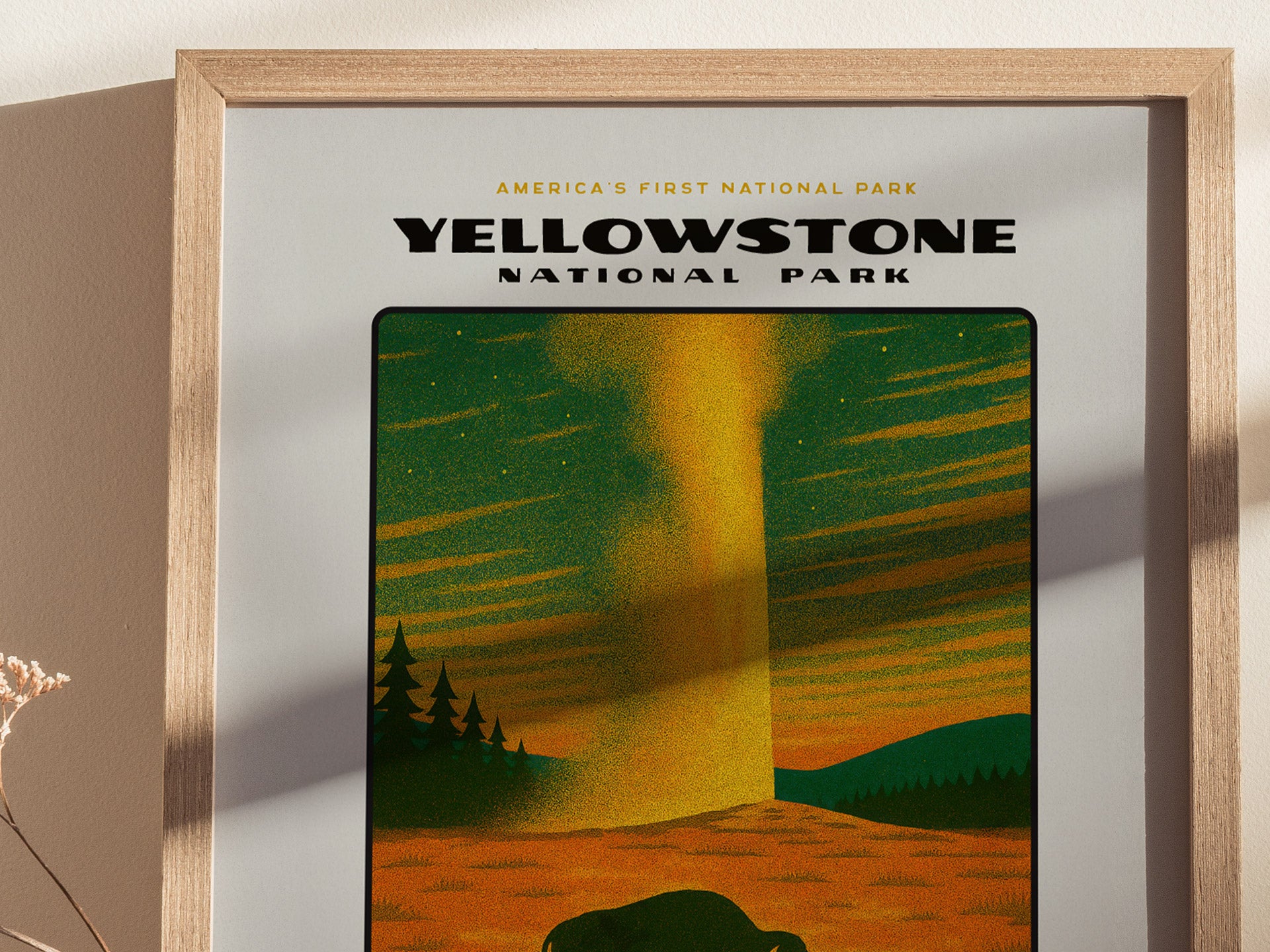 Yellowstone National Park Poster | Vintage WPA-Style Travel Art Print | Retro National Park Wall Decor | Framed or Unframed