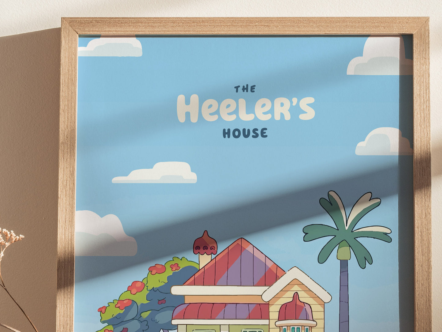 Bluey Heeler's House Poster | Kids Room Nursery Wall Art | Framed or Unframed