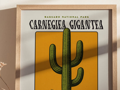 Saguaro National Park Poster | Arizona Cactus Art | Vintage Desert Print