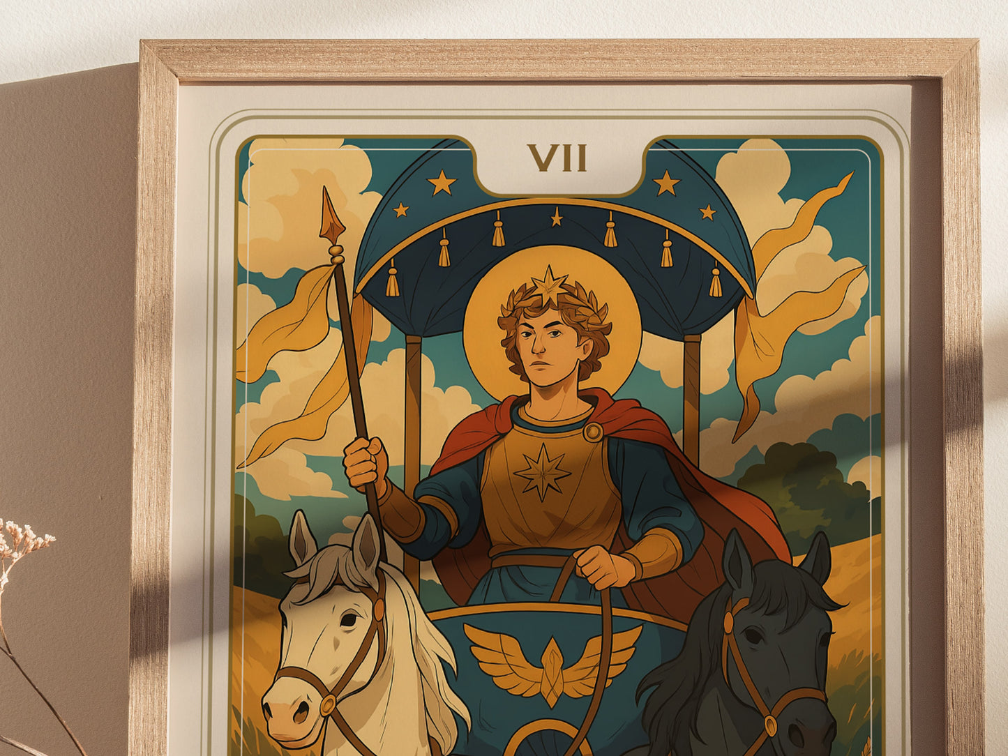 The Chariot Tarot Poster | Major Arcana Card VII | Victory Willpower Wall Art