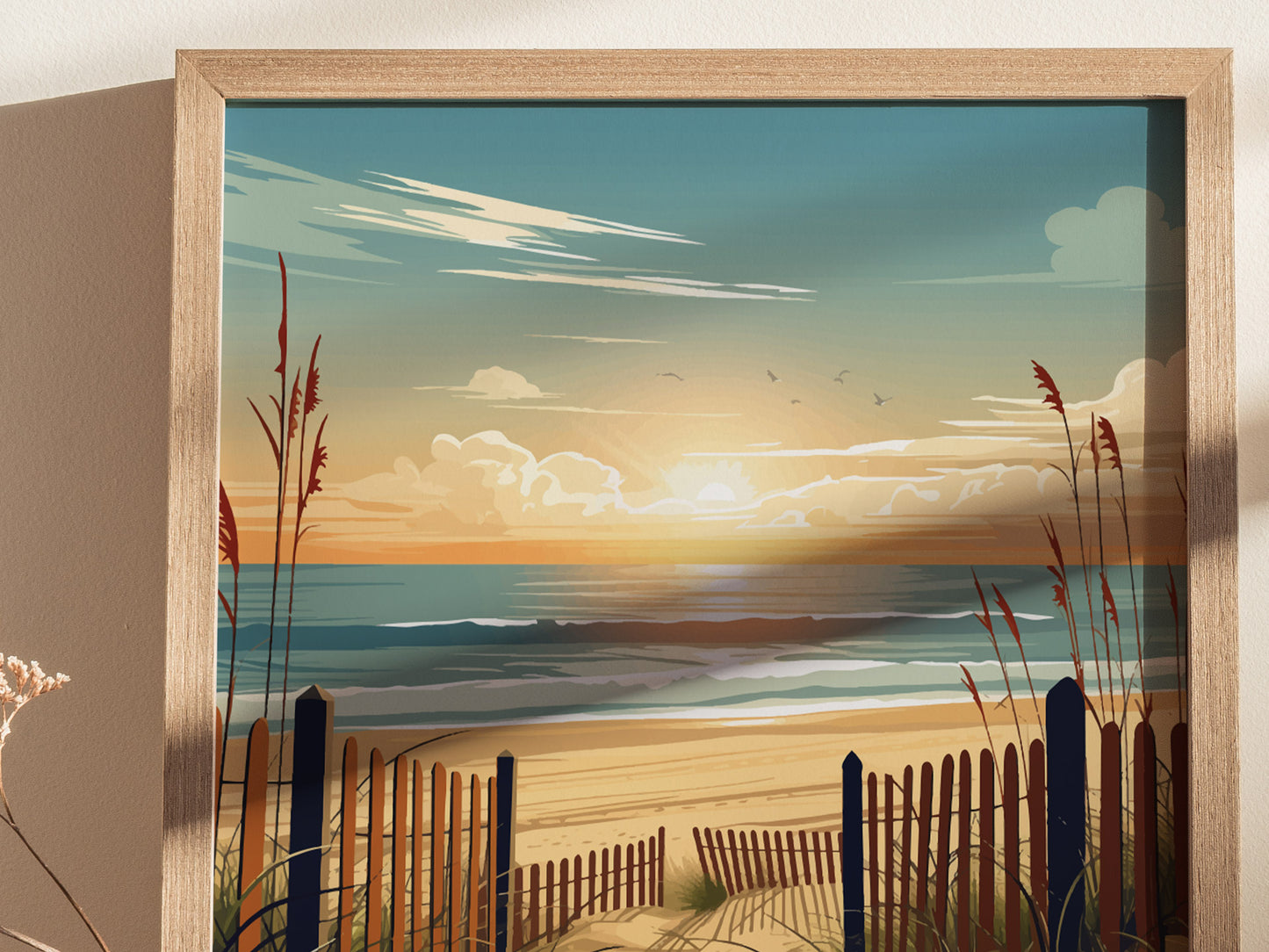 Corolla Beach Poster | Outer Banks Coastal Wall Art | Framed or Unframed