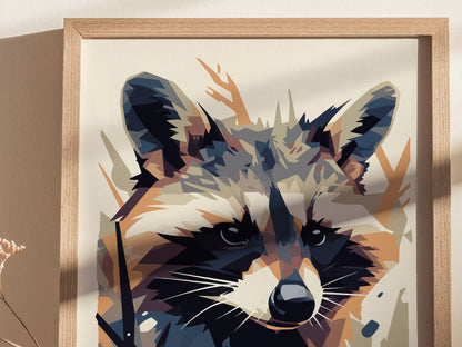 Trash Panda Poster | Urban Wildlife Raccoon Art | Funny Animal Wall Art