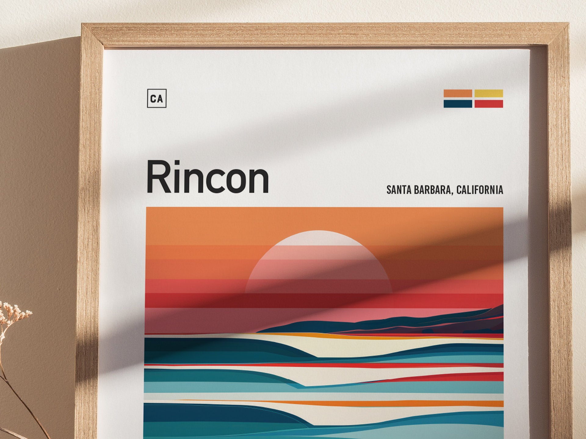 Rincon California Surf Poster | Santa Barbara Surfer Print