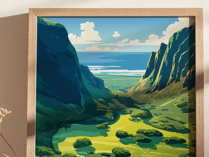 Kualoa Ranch Poster | Oahu Hawaii Jurassic Valley Wall Art