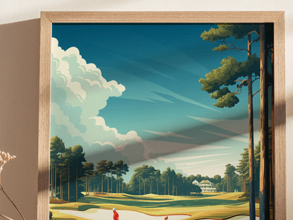 Pinehurst Resort Poster | Golf Course Art North Carolina Wall Decor