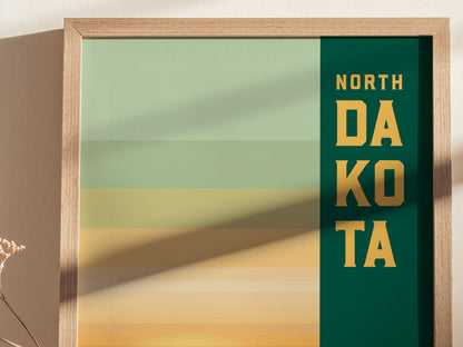 North Dakota Peace Garden State Poster | Badlands Wall Art