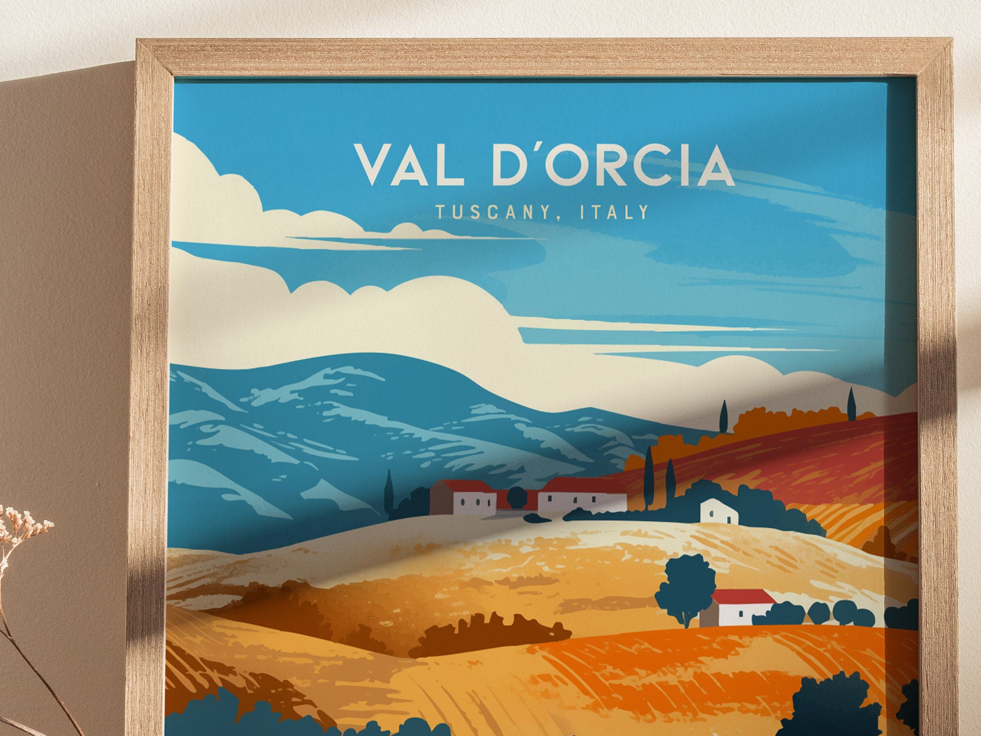 Val d'Orcia Poster | Tuscany Italy Art | Kitchen Wall Decor