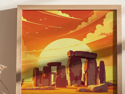 Stonehenge Poster | England UNESCO Site Ancient Monument UK History Gift