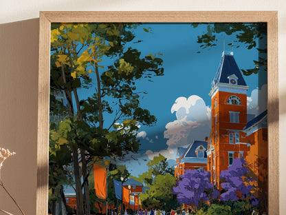 Clemson South Carolina Poster | College Town University Campus Wall Art