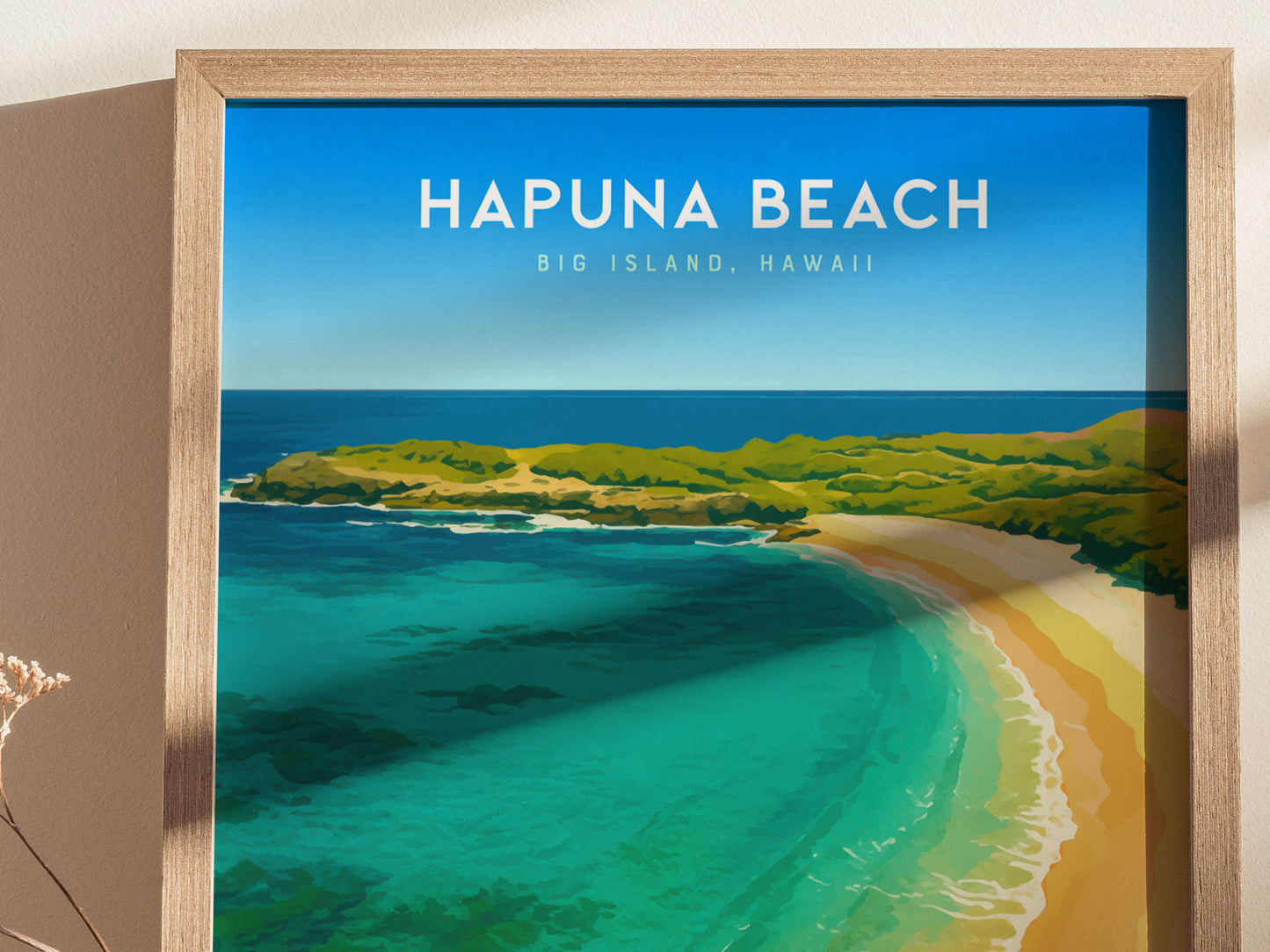 Hapuna Beach Poster | Big Island Hawaii Tropical Wall Art