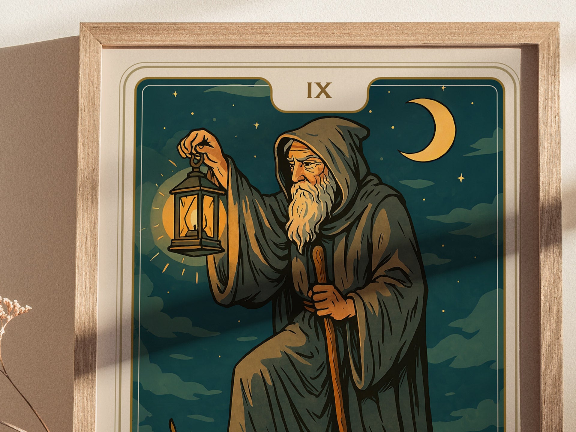 The Hermit Tarot Poster | Major Arcana Card IX Inner Wisdom Wall Art