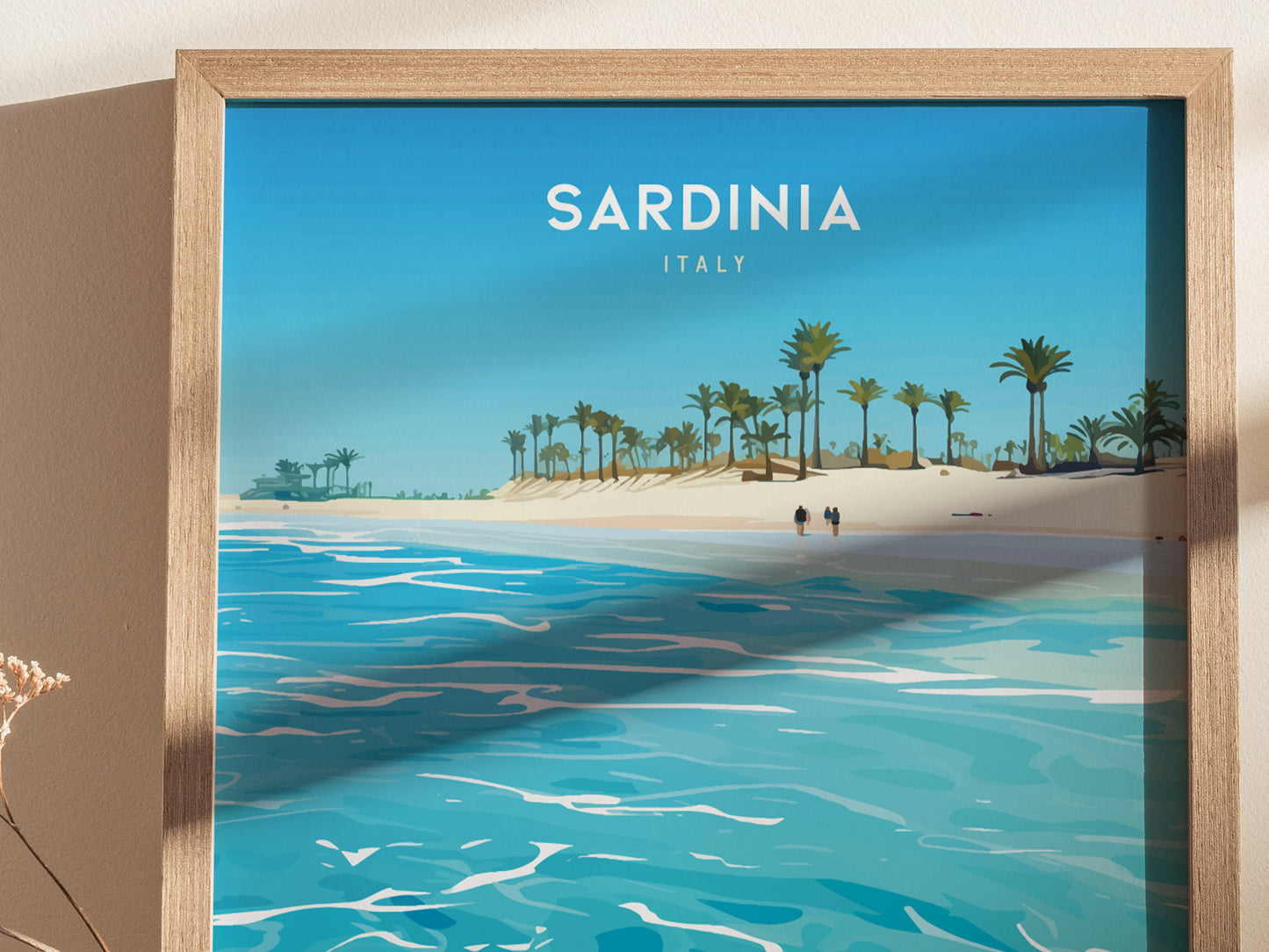 Sardinia Italy Poster | Mediterranean Beach Art | Costa Smeralda Decor