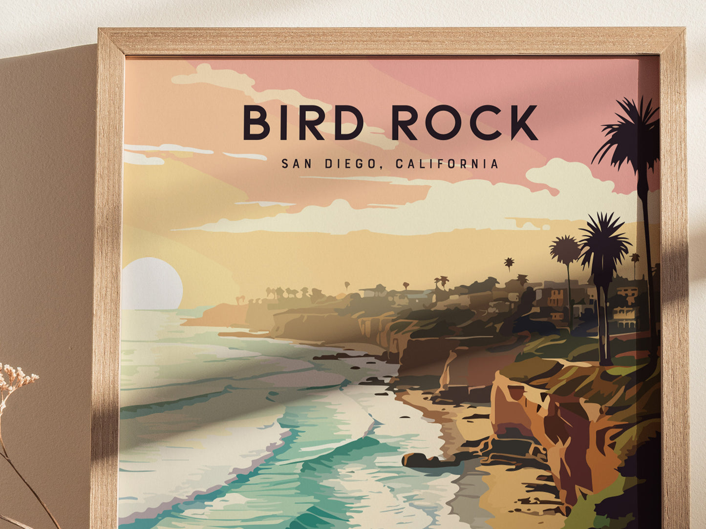 Bird Rock San Diego Poster | La Jolla California Wall Art | Framed or Unframed