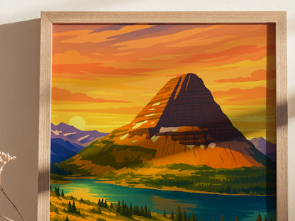 Hidden Lake Overlook Poster | Glacier National Park Montana Wall Art