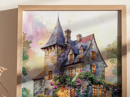 Normandy France Poster | Countryside Cottage Wall Art Print