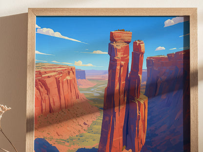 Spider Rock Poster | Arizona Canyon de Chelly Desert Art | Southwest Decor