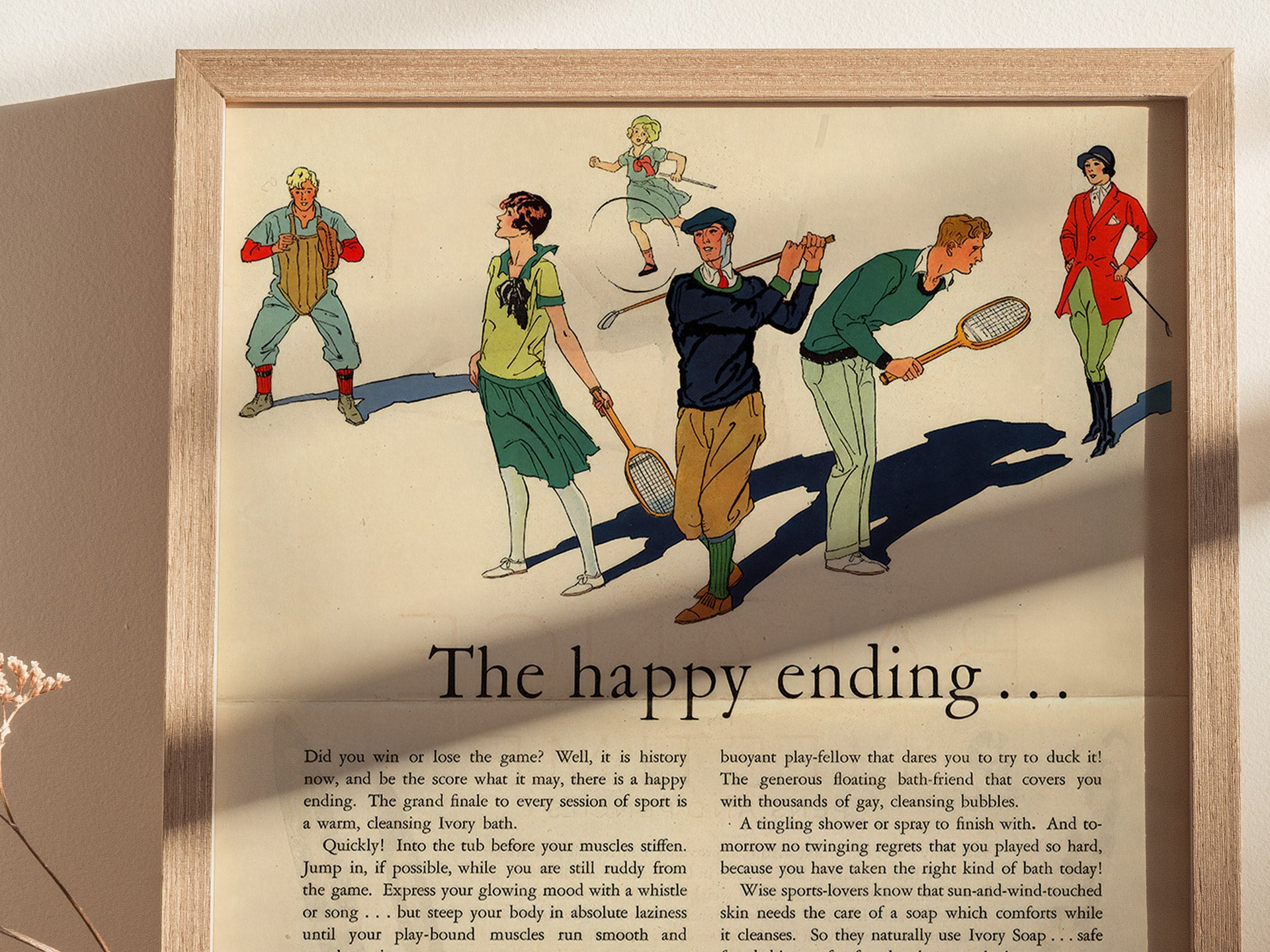 Vintage Ivory Soap Ad | 1920s Bathroom Art | Happy Ending Retro Print