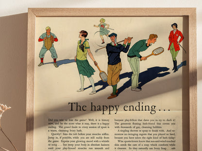 Vintage Ivory Soap Ad | 1920s Bathroom Art | Happy Ending Retro Print