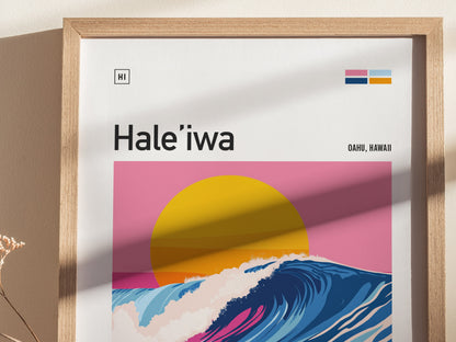 Haleiwa Surf Spot Poster | Hawaii North Shore Surfer Wall Art