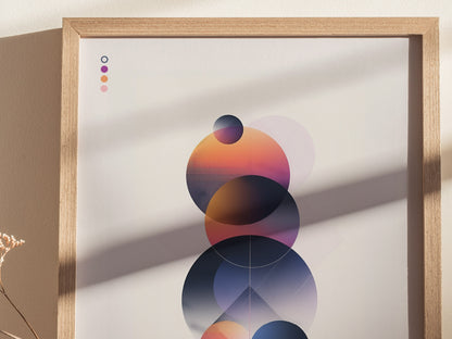 Spatial Spheres 02 Poster | Modern Abstract Art Minimalist Geometric