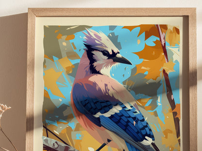 Blue Jay Audubon Print | Bird Lover Modern Wall Art | Framed or Unframed