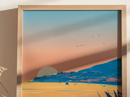 Catalina Island Poster | California Coastal Art | Santa Catalina Beach