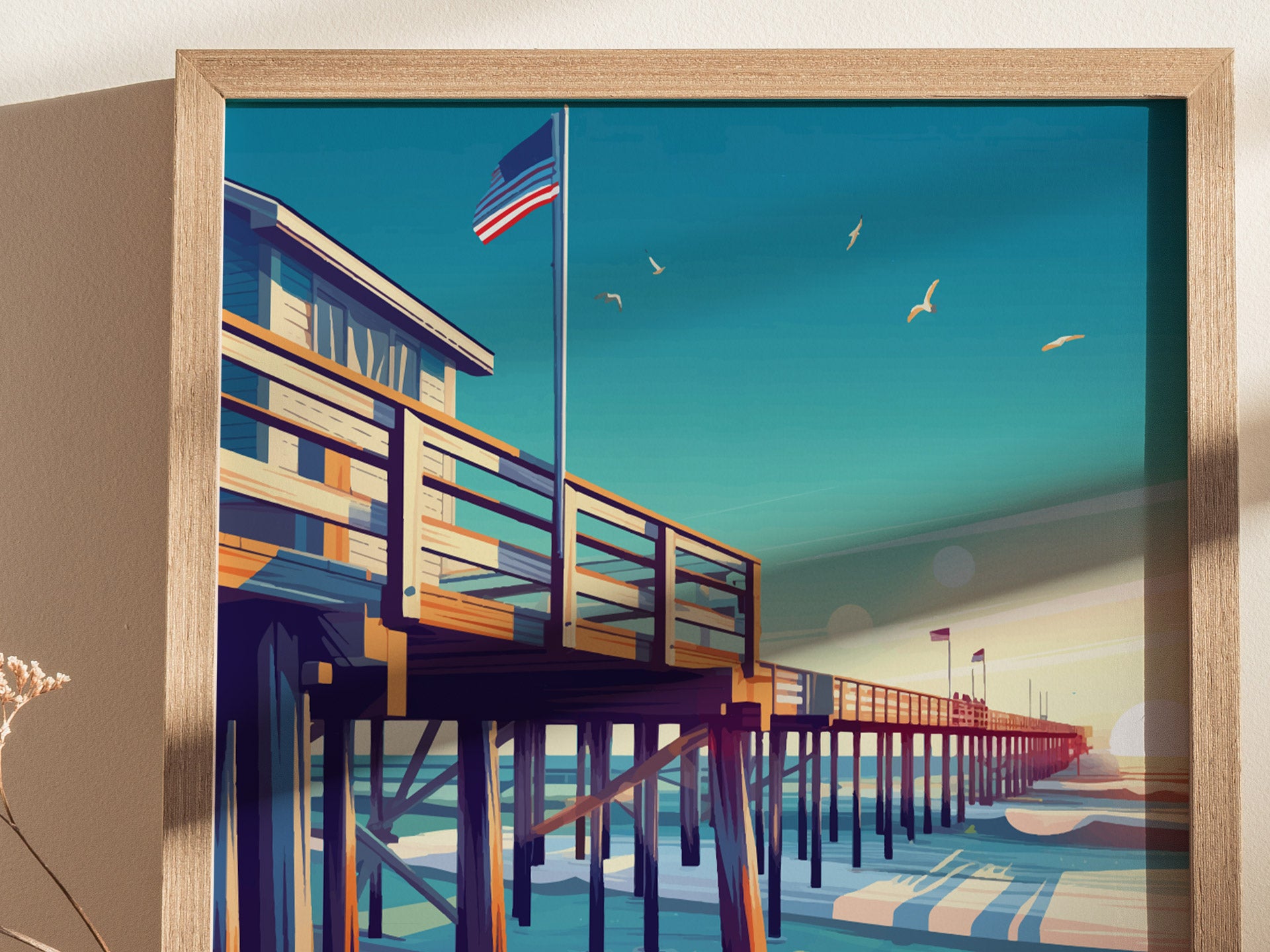 Avalon Fishing Pier Outer Banks Poster | Kill Devil Hills Wall Art Print