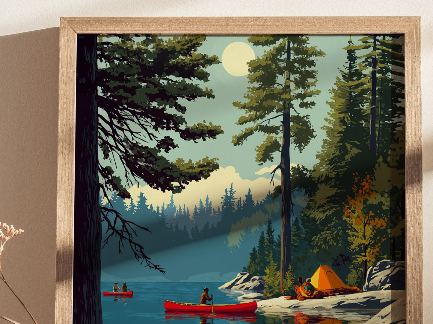 Algonquin Provincial Park Canada Poster | Canoe Camping Ontario Wall Art | Framed or Unframed